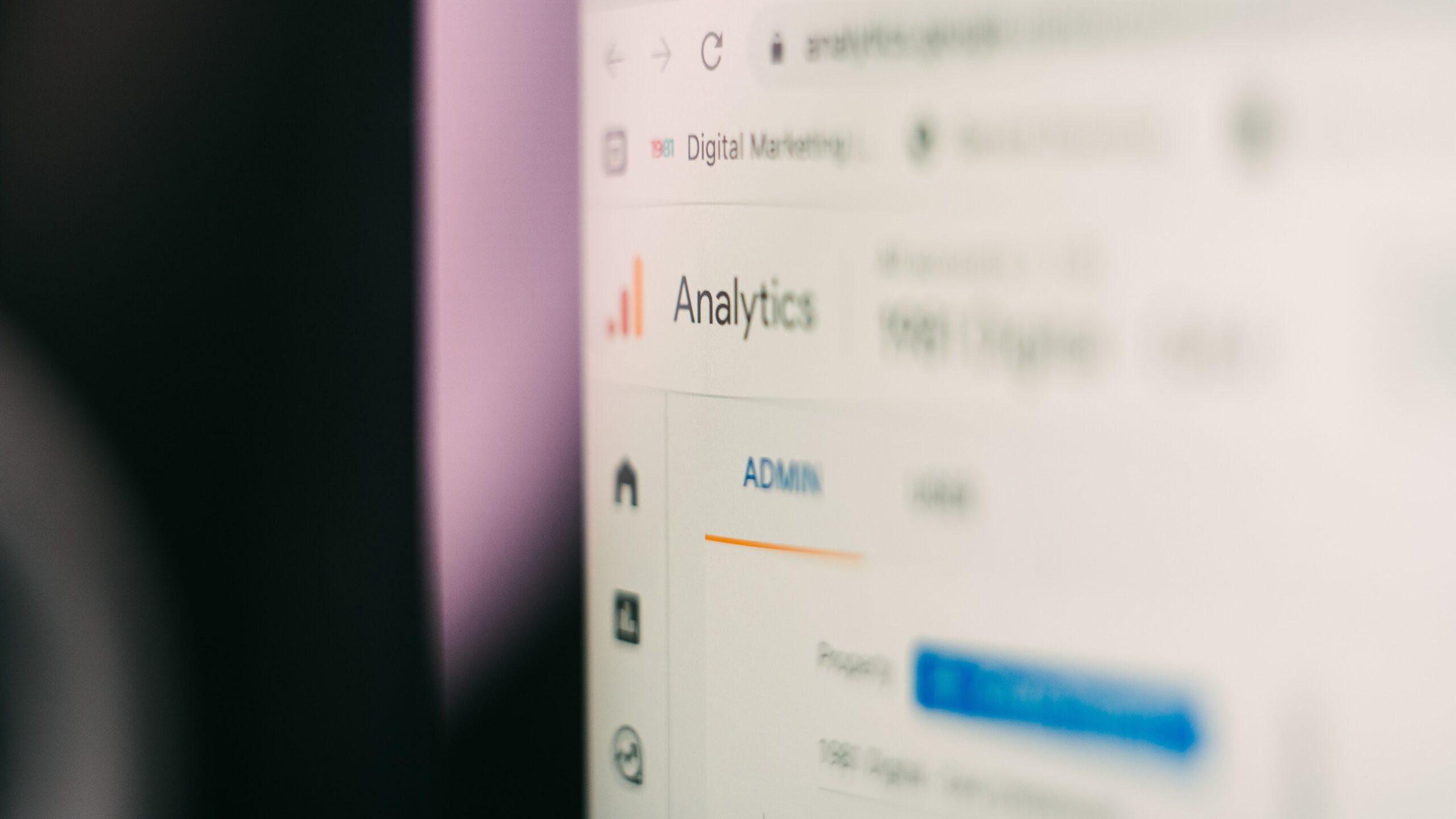A close up of a Google Analytics page.