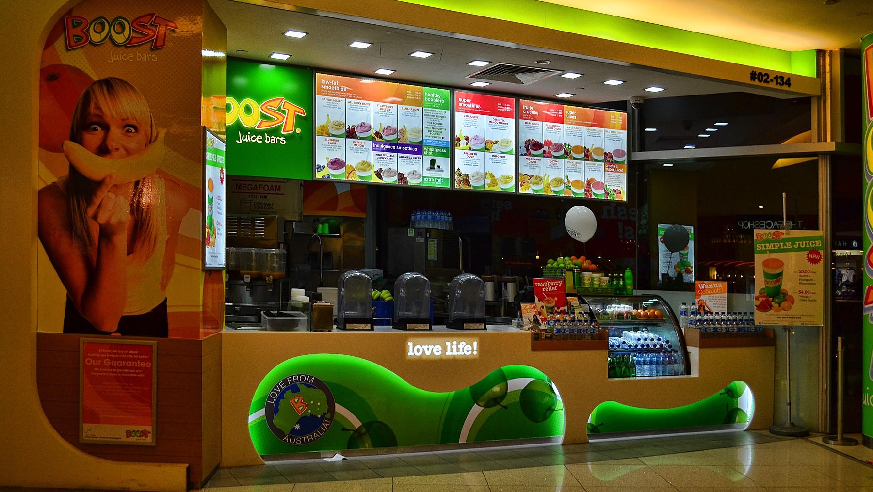 Exterior of an unidentified Boost Juice outlet.