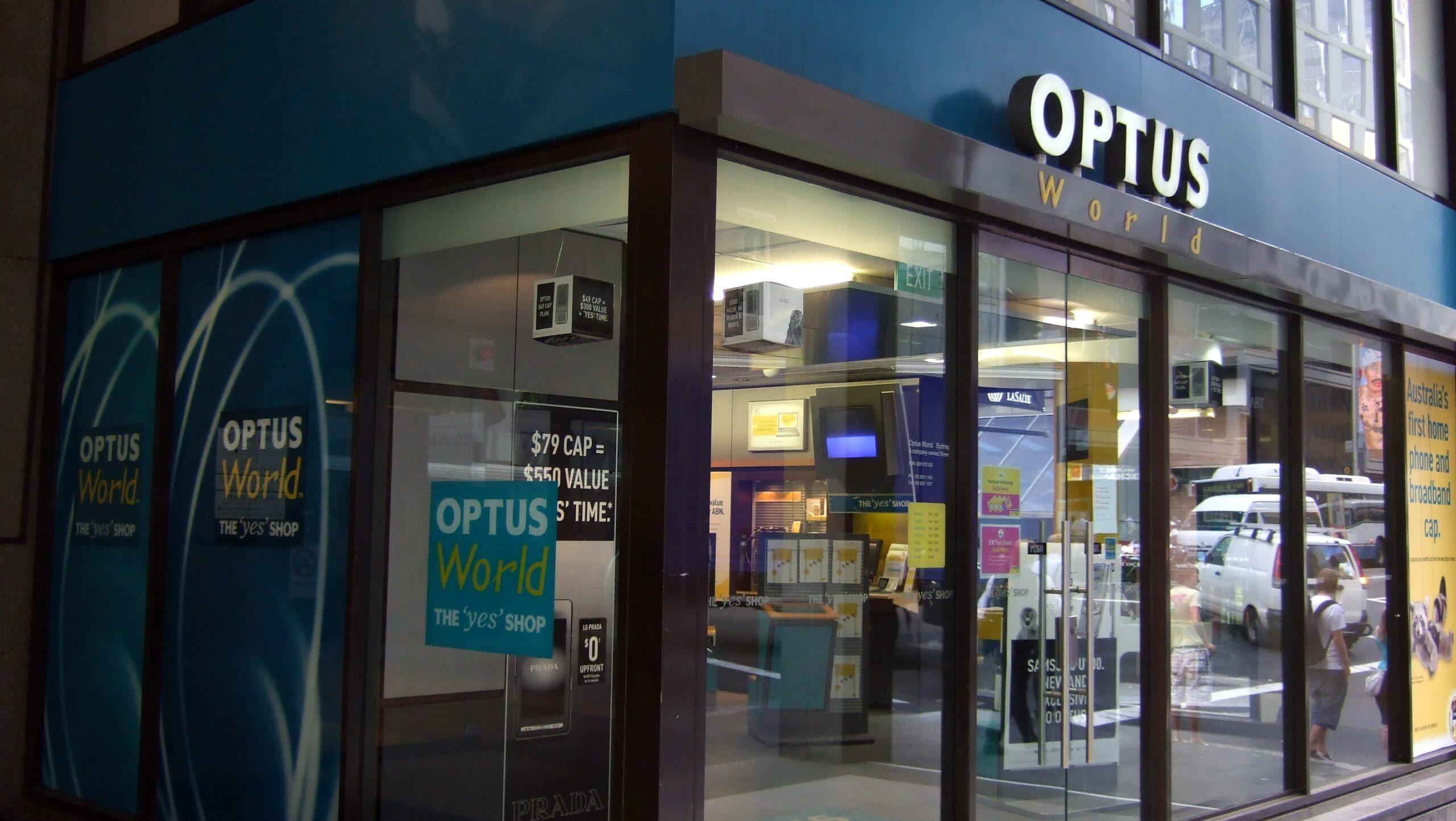 An Optus World store in Sydney.