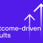 A graphic with the words 'outcome-driven results' as part of an article about strategic sales support.