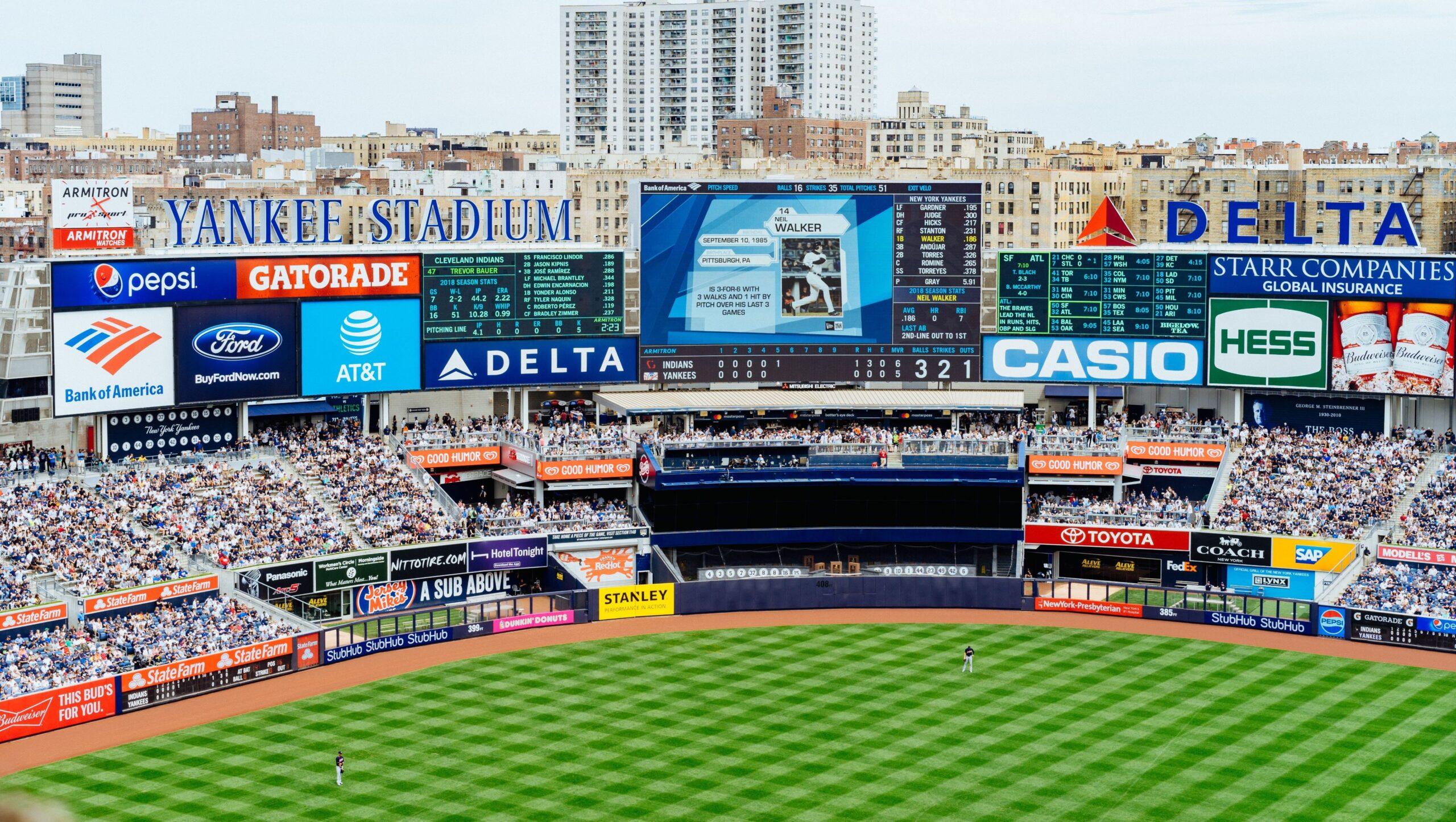 Yankee Stadium in New York pictured during a baseball game.
