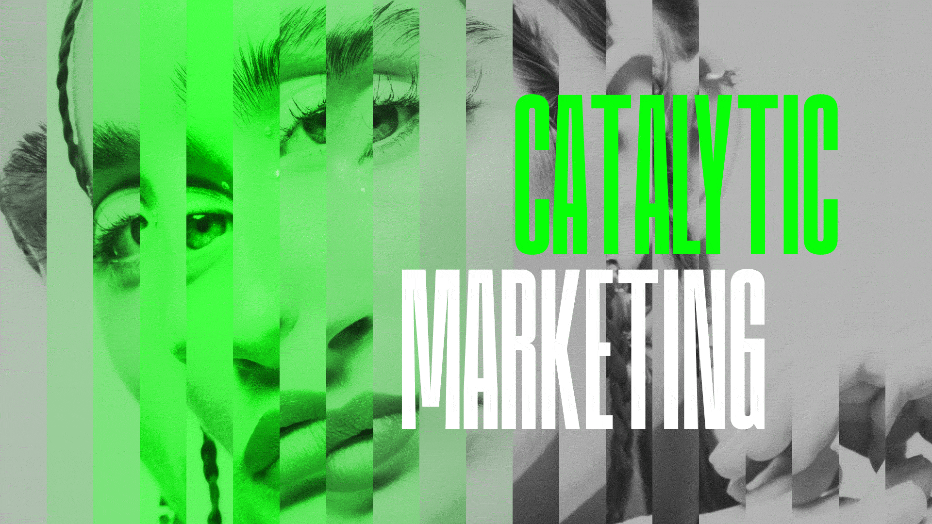 A GIG featuring a woman's face and the words 'catalytic marketing' as part of an article featuring catalytic marketing examples.